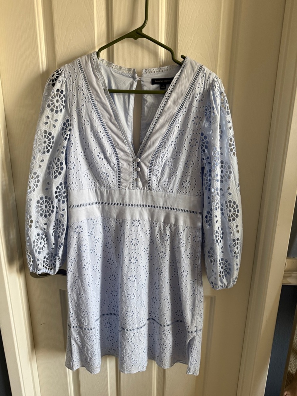 Banana Republic Pale Blue Eyelet Midi Dress
